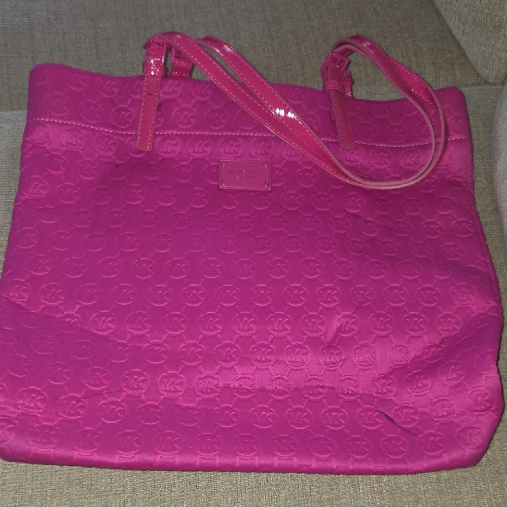 Pink Embossed Tote Bag